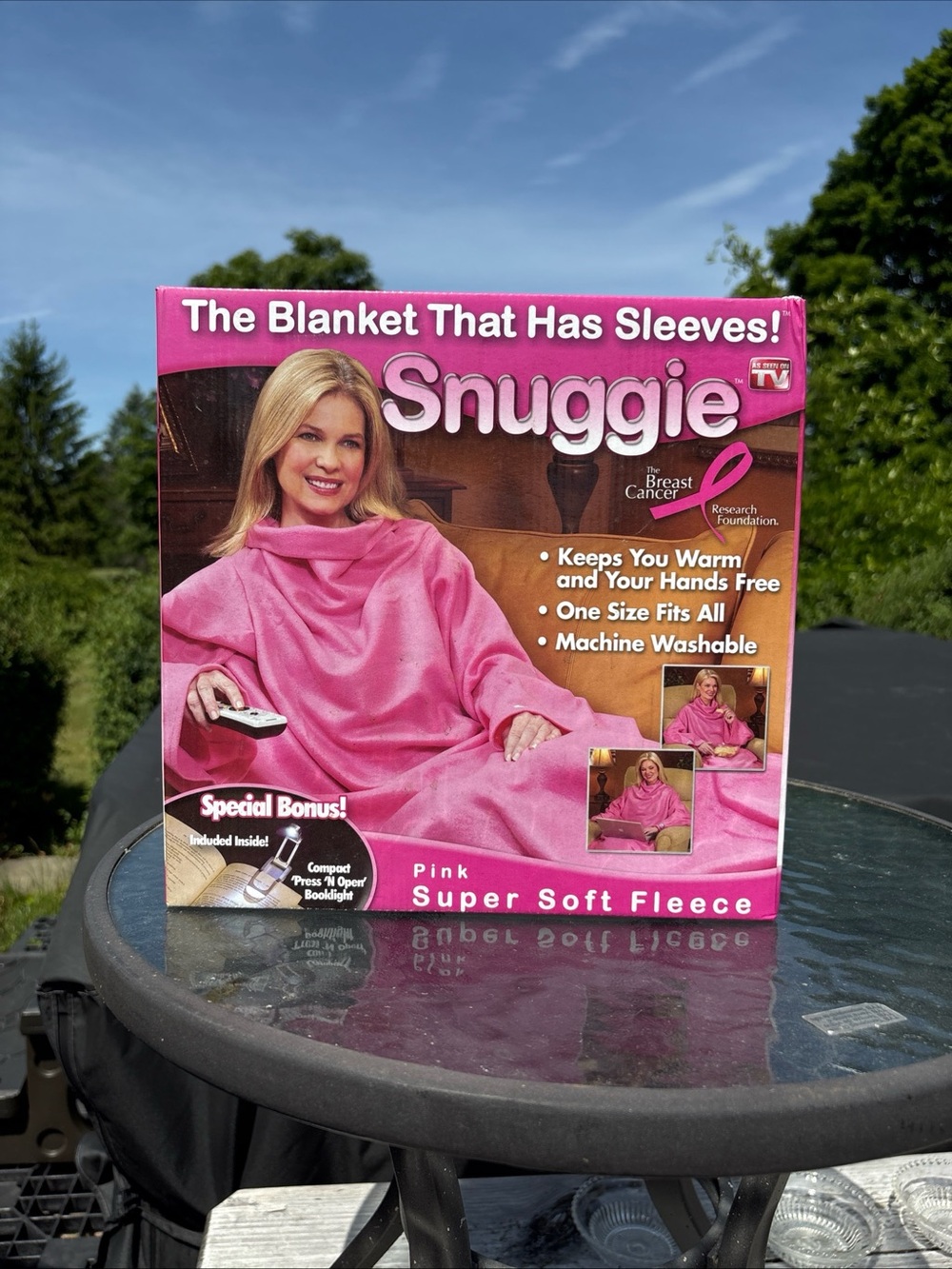 Snuggie Pink Fleece Blanket with Sleeves